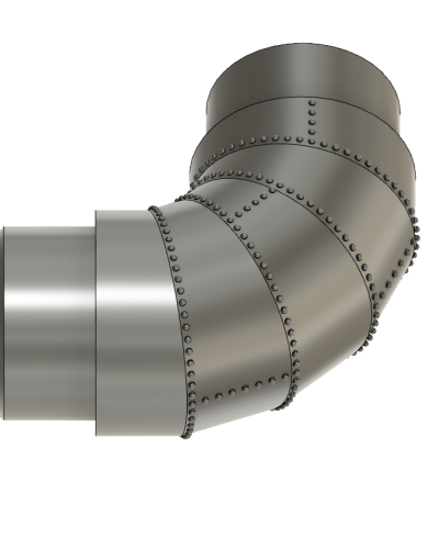 Early Riveted Downcomer Elbow